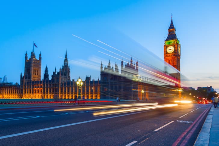 London cityscape at dusk